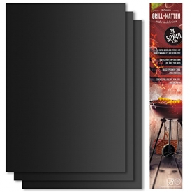 BeeProducts Grillmatte (3er Set) Extra Groß Zum Grillen und Backen 40×50 cm